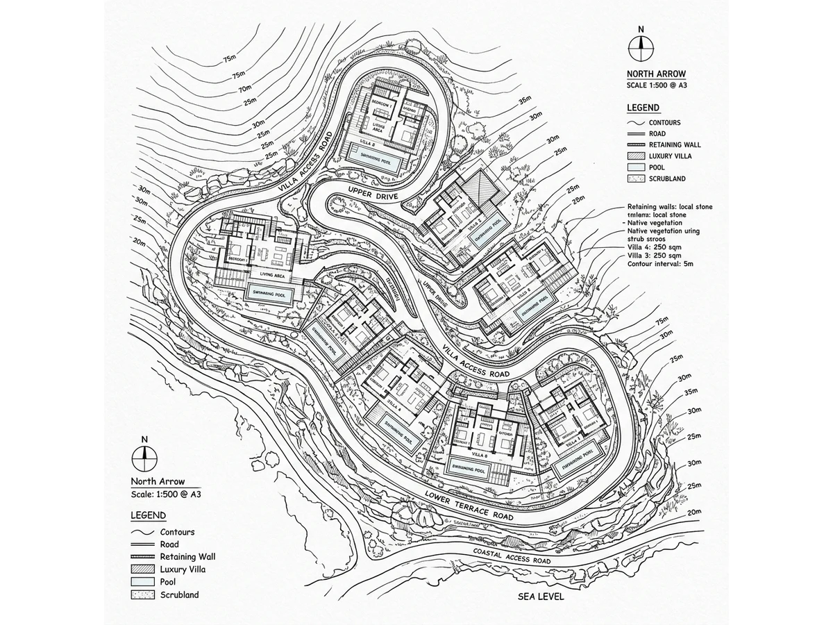 Solitaire Valleys White Architectural Sketch
