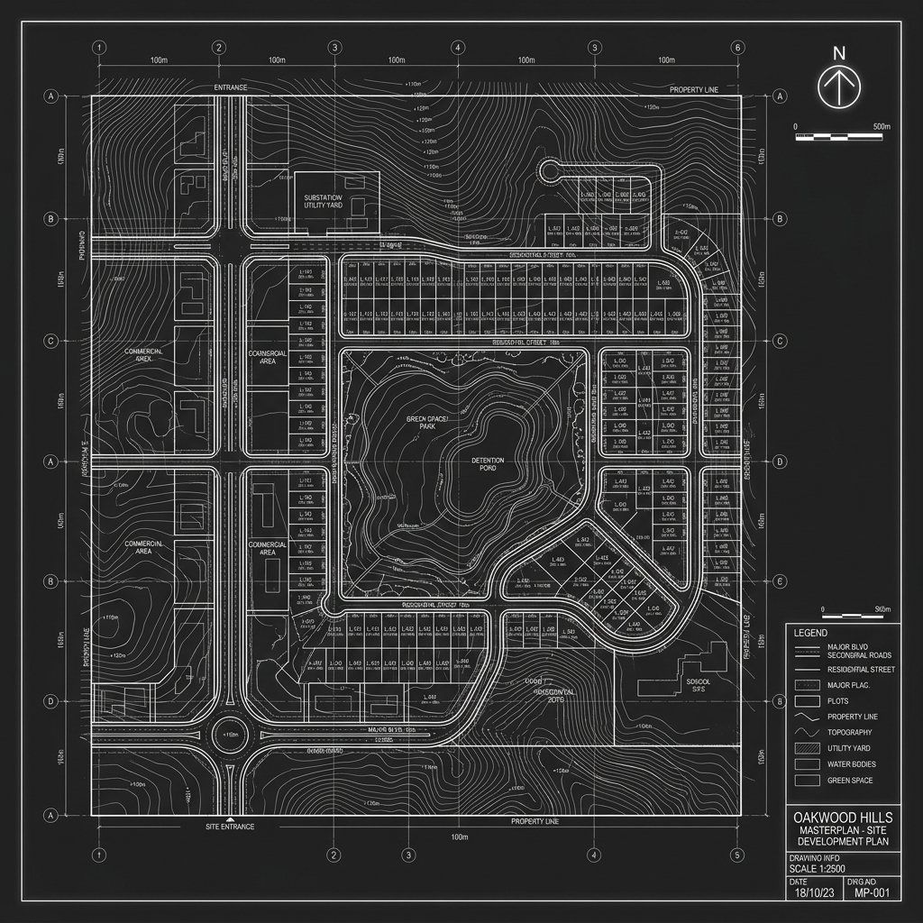 Civil masterplan site CAD sketch